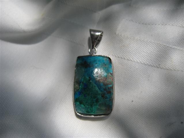 Chrysocolla Pendant gentleness and power, communication 3014